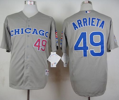 Cubs #49 Jake Arrieta Grey 1990 Turn Back The Clock Stitched Jersey - Zenithce