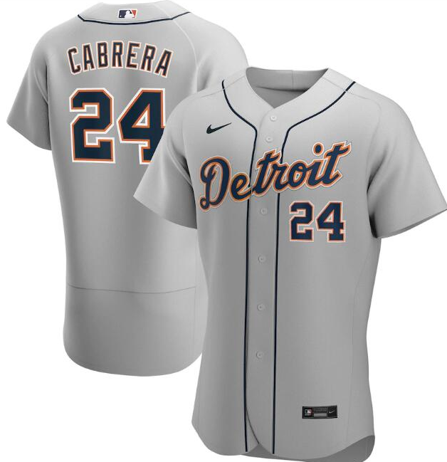 Detroit Tigers Grey #24 Miguel Cabrera Flex Base Stitched Jersey - Zenithce