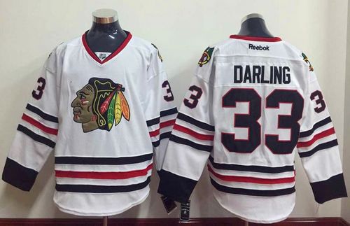 Blackhawks #33 Scott Darling White Stitched Jersey - Zenithce