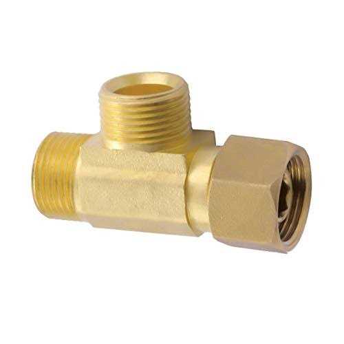 Litorange Lead-Free 2 PCS Brass Angle Stop Add-A-Tee Valve 3/8 Compression Inlet by 3/8 Compression Outlet by 3/8 Inch Easy Connect Tee - Zenithce