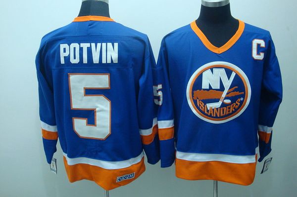 Islanders #5 Denis Potvin Stitched Baby Blue CCM Throwback Jersey - Zenithce