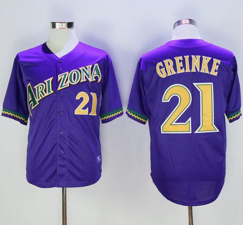 Diamondbacks #21 Zack Greinke Purple Cooperstown Stitched Jersey - Zenithce
