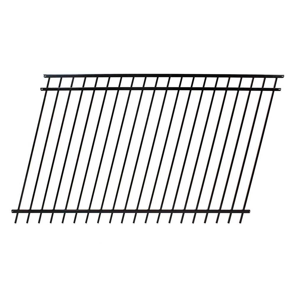 Fortress Versai H x 7.5 ft. W Gloss Black Steel Flat Top Design Fence Panel - Zenithce