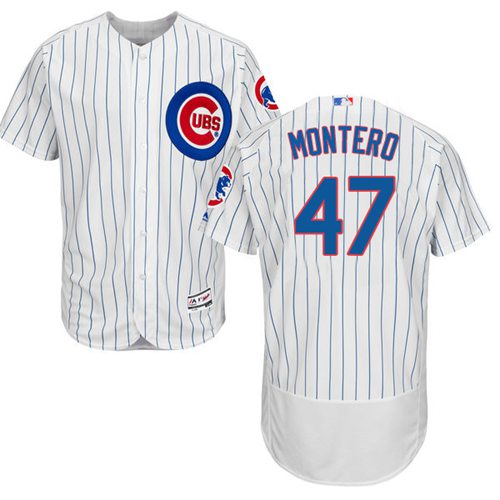 Cubs #47 Miguel Montero White Flexbase Authentic Collection Stitched Jersey - Zenithce