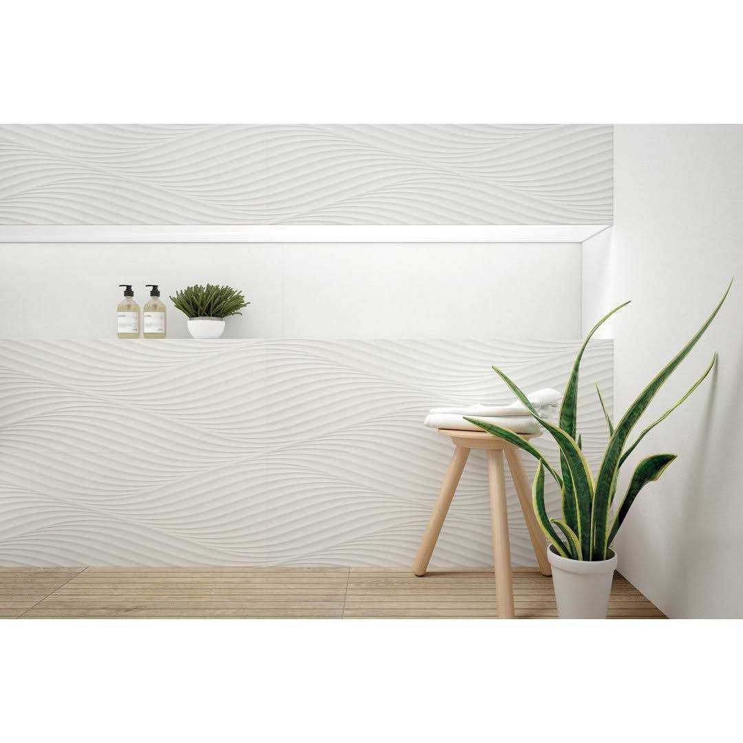 Donna 13 x 40 Matte Wave Ceramic Tile Bedrosians - Zenithce