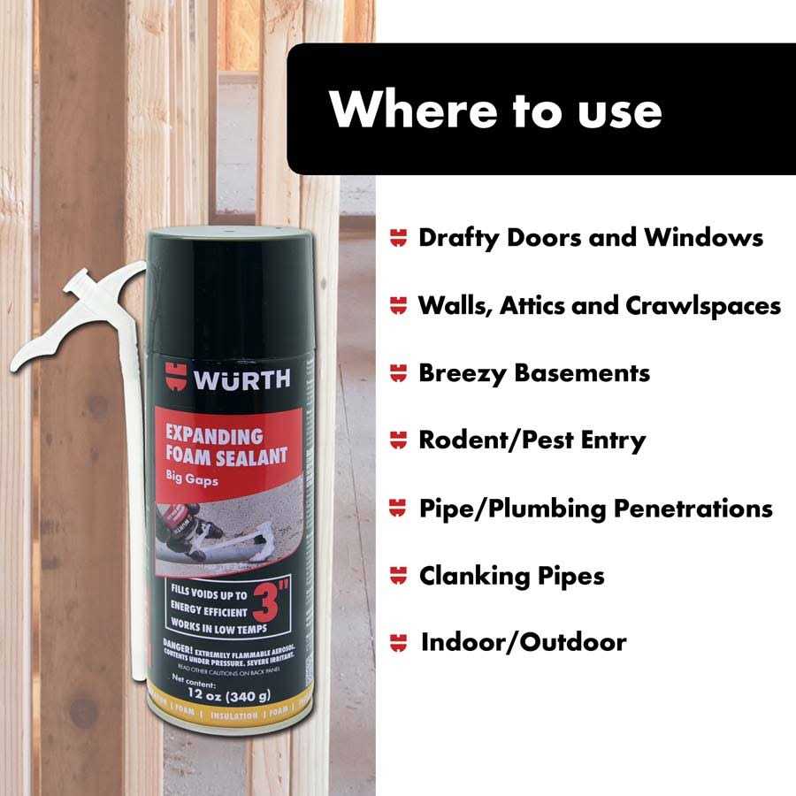 Wurth Expanding Foam Sealant - Zenithce