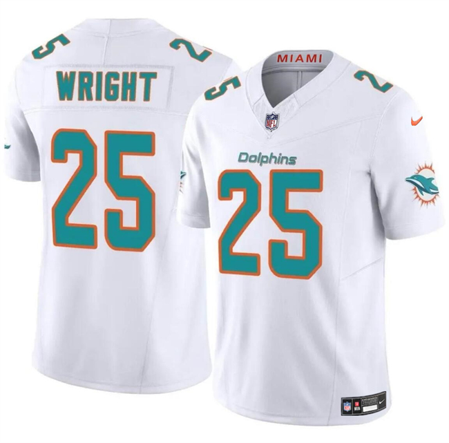 Miami Dolphins #25 Jaylen Wright White 2024 F.U.S.E Vapor Limited Stitched Jersey - Zenithce