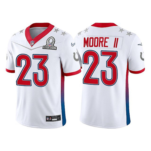 Indianapolis Colts #23 Kenny Moore II 2022 White Pro Bowl Stitched Jersey - Zenithce