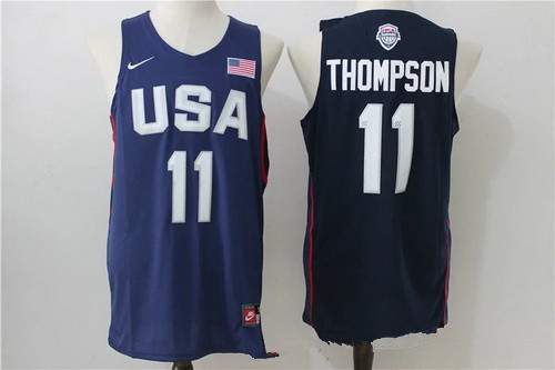 2016 Olympics Team USA #11 Klay Thompson Navy Blue Revolution 30 Swingman Jersey - Zenithce
