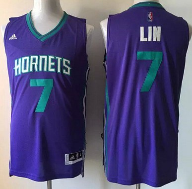 Charlotte Hornets #7 Jeremy Lin Revolution 30 Swingman 2015 New Purple Jersey - Zenithce