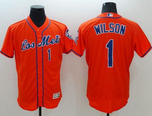 Mets #1 Mookie Wilson Orange Flexbase Authentic Collection Los Mets Stitched Jersey - Zenithce