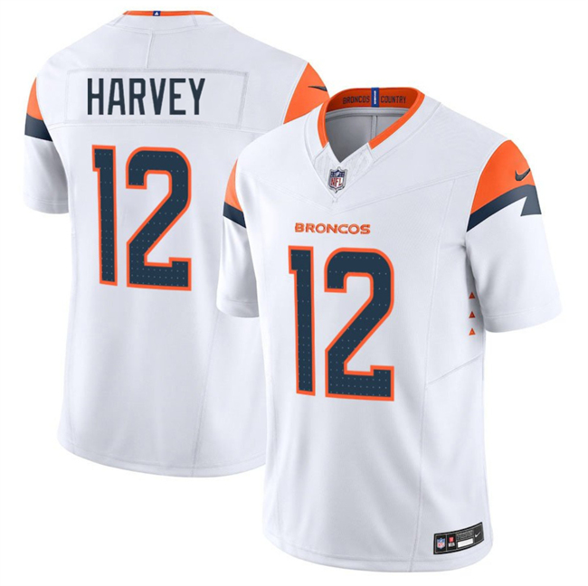 Denver Broncos #12 RJ Harvey White 2025 F.U.S.E. Vapor Limited Stitched Jersey - Zenithce