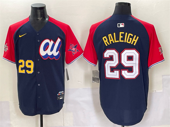 American League #29 Cal Raleigh Navy Red Alternate 2025 All-Star Edition Limited Stitched Jersey - Zenithce