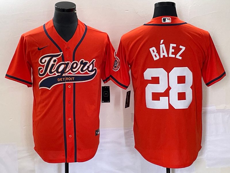 Detroit Tigers #28 Javier Báez Orange Cool Base Stitched Jersey - Zenithce