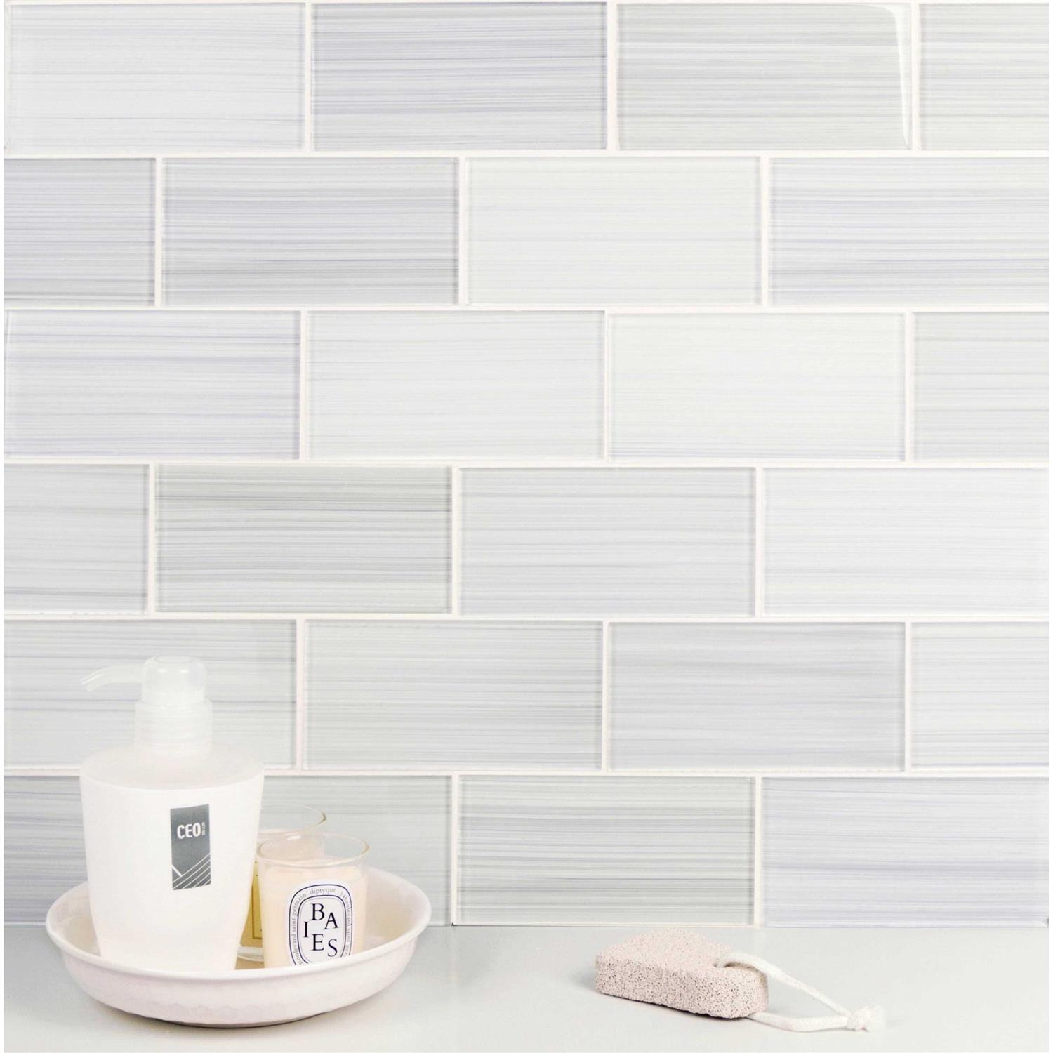 WS Tiles 3×22 x 9×22 Glass Mosaic Subway Tile Backsplash for Kitchen and Bathroom - Zenithce