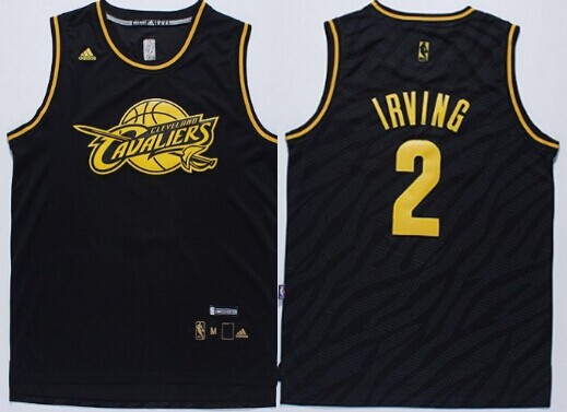 Cleveland Cavaliers #2 Kyrie Irving Revolution 30 Swingman 2014 Black With Gold Jersey - Zenithce