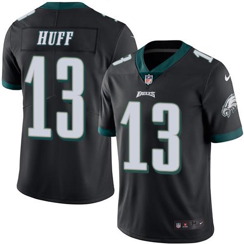 Eagles #13 Josh Huff Black Stitched Limited Rush Nike Jersey - Zenithce
