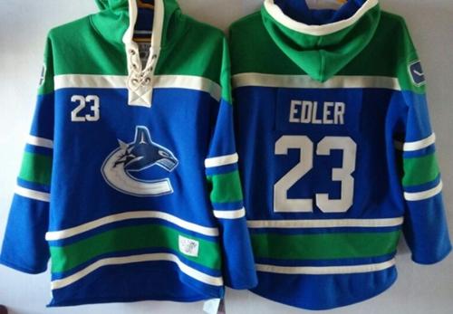 Canucks #23 Alexander Edler Blue Sawyer Hooded Sweatshirt Stitched Jersey - Zenithce