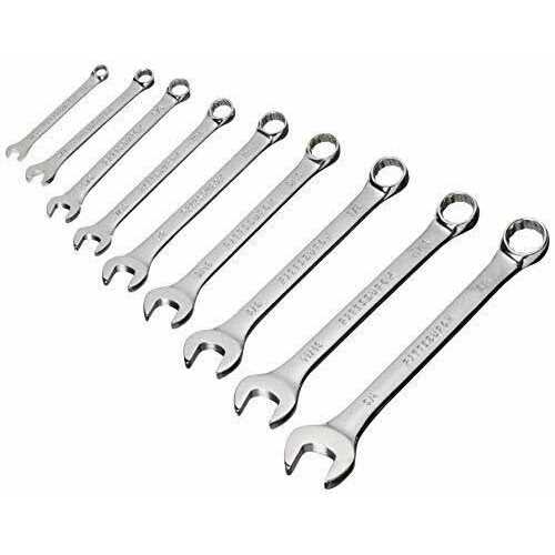 Pittsburgh 9 Pc Fully Polished SAE Combination Wrench Set - Zenithce