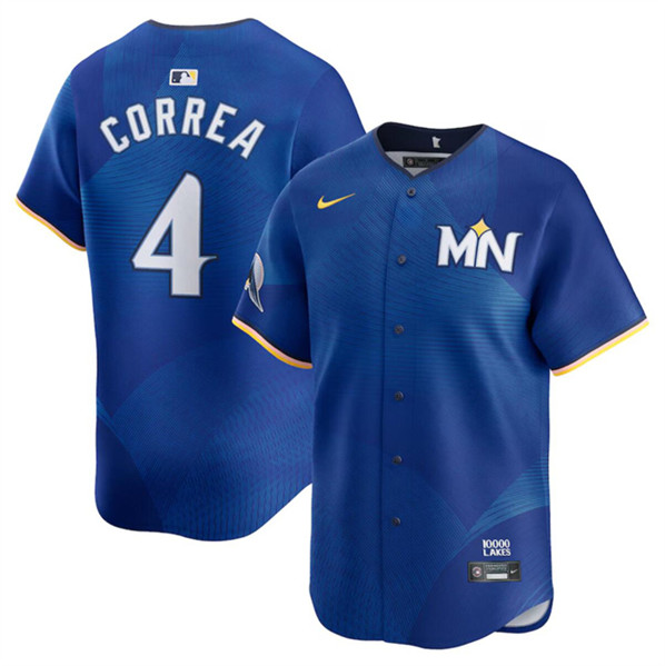 Minnesota Twins #4 Carlos Correa Royal 2024 City Connect Limited Stitched Jersey - Zenithce