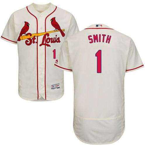 Cardinals #1 Ozzie Smith Cream Flexbase Authentic Collection Stitched Jersey - Zenithce