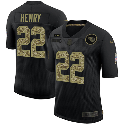Tennessee Titans #22 Derrick Henry Black Camo Salute To Service Limited Stitched Jersey - Zenithce