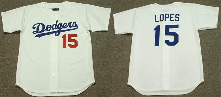 Los Angeles Dodgers #15 Davey Lopes White 1981 Throwback Stitched Jersey - Zenithce