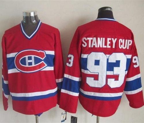 Canadiens #93 Stanley Cup Red CCM Throwback Stitched Jersey - Zenithce