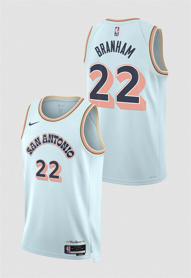 San Antonio Spurs #22 Malaki Branham Light Blue 2024-25 City Edition Stitched Jersey - Zenithce