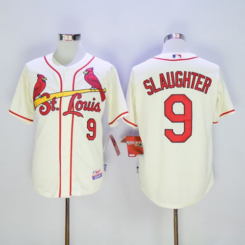 Cardinals #9 Enos Slaughter Cream Cool Base Stitched Jersey - Zenithce