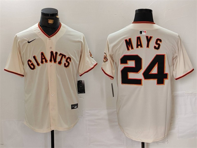 San Francisco Giants #24 Willie Mays Cream 2024 Home Limited Stitched Jersey - Zenithce