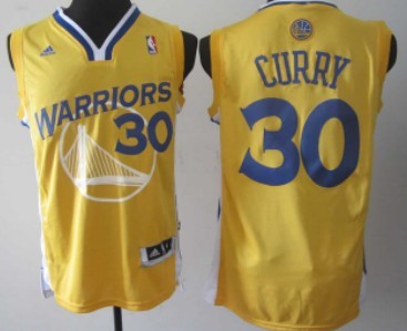 Golden State Warriors #30 Stephen Curry Revolution 30 Swingman Yellow Jersey - Zenithce