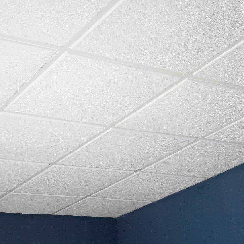 Genesis 23.75in. x 23.75in. Stucco Pro Vinyl Lay in White Ceiling Tile - Zenithce
