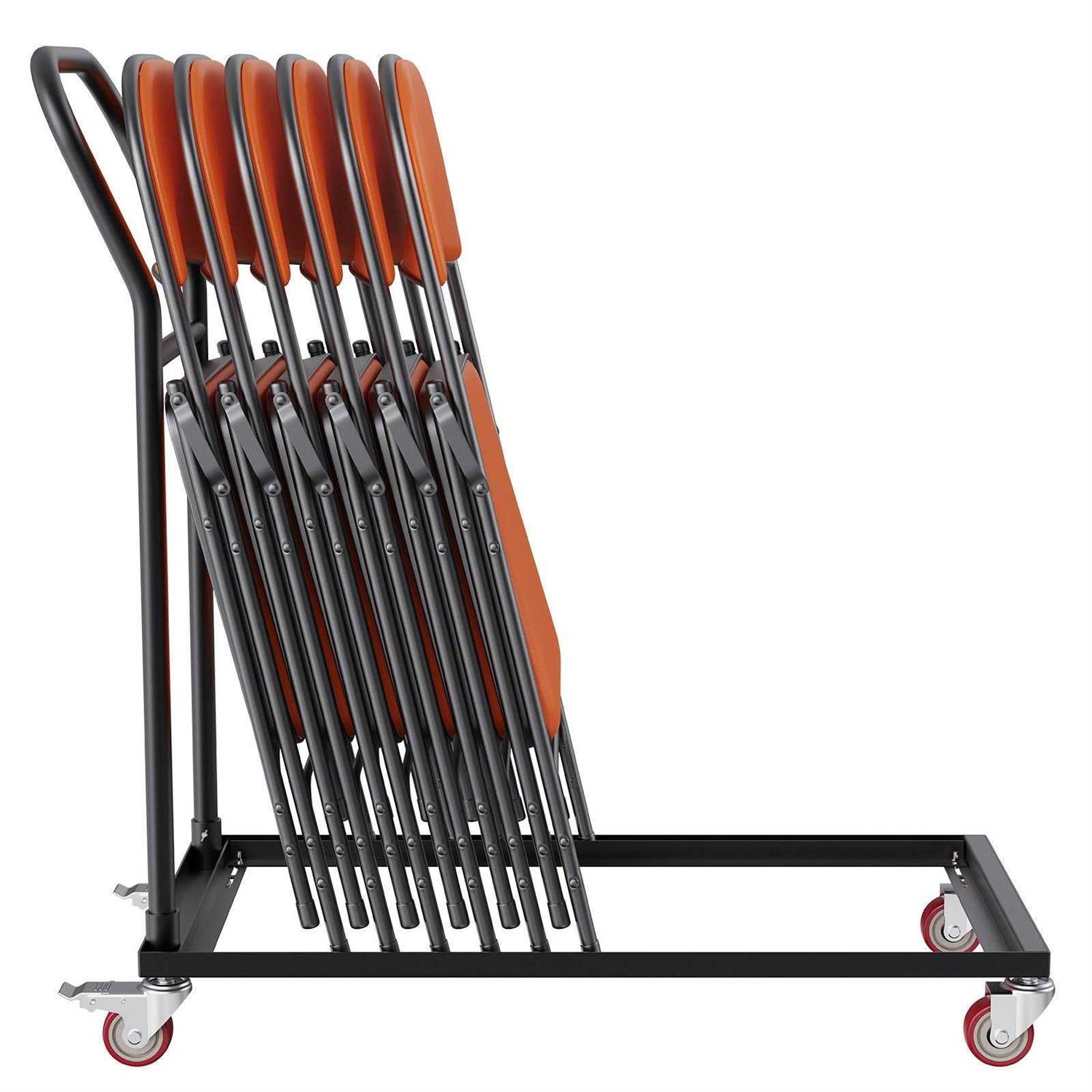 VEVOR Folding Chair and Table Cart Heavy Duty Steel Folding Chair Rack for 84 Chairs with PVC Locking Wheel - Zenithce