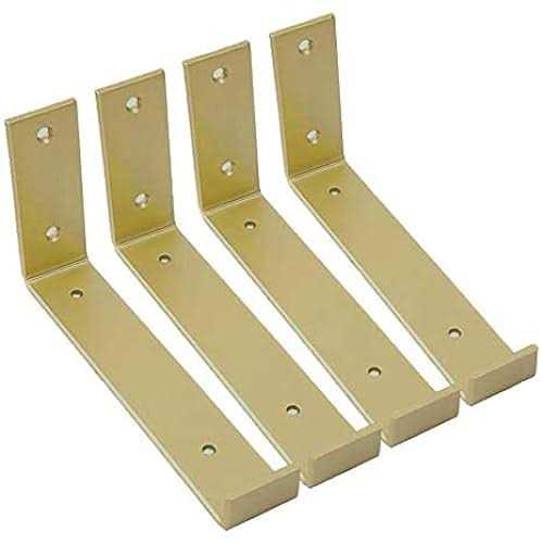 Winker Shelf Brackets 4PCS Heavy Duty Frosted Black Wall Bracket with Lip for Floating Shelves Rustic Iron Metal Shelf Bracket for DIY Open - Zenithce