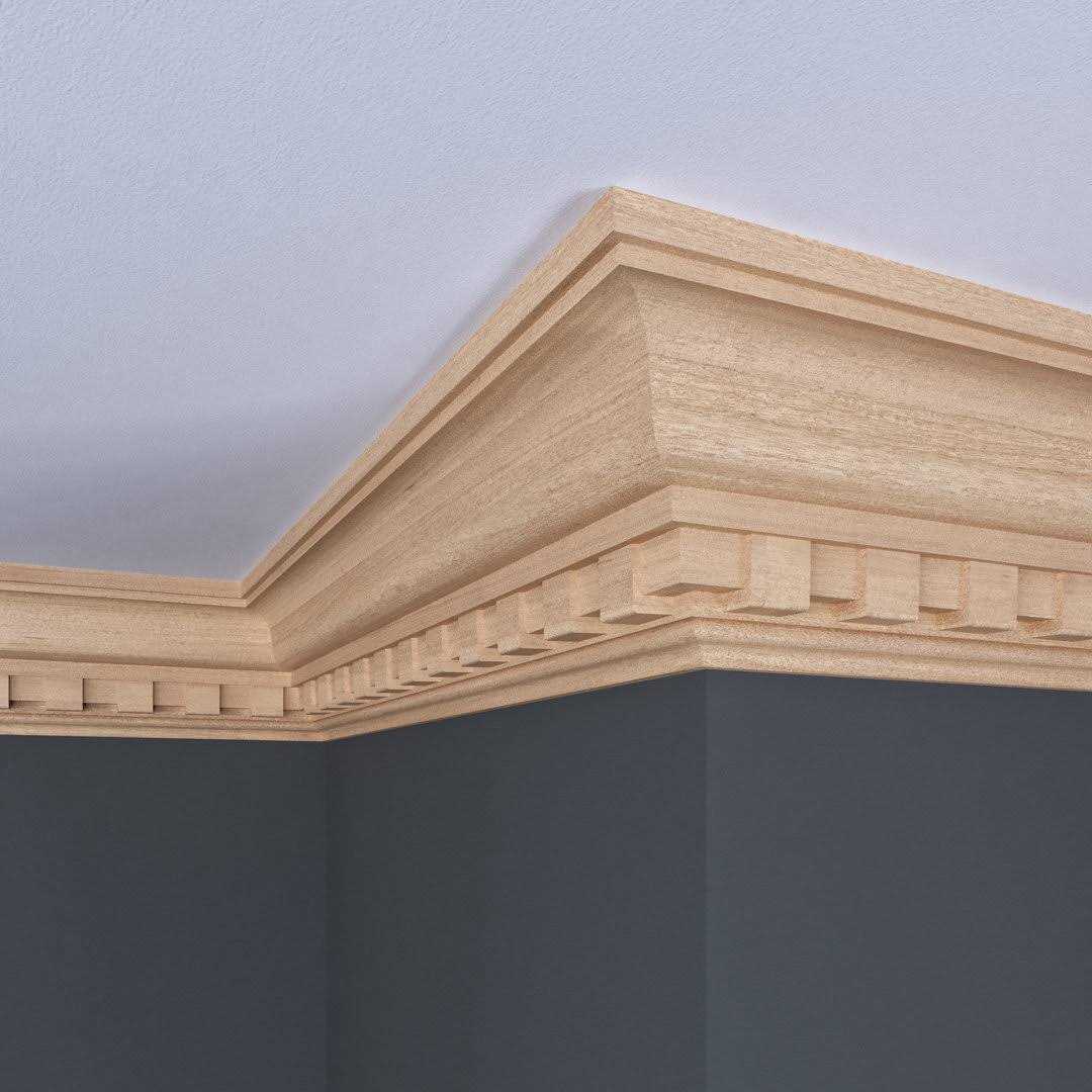 Ornamental Mouldings 3364PK 7/32 in. x 16-11/16 in. x 3-1/2 in. Birch Empire Center Onlay Ornament Moulding - Zenithce