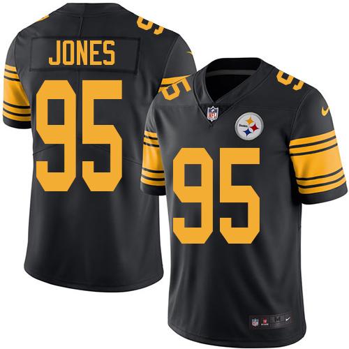 Steelers #95 Jarvis Jones Black Stitched Limited Rush Nike Jersey - Zenithce