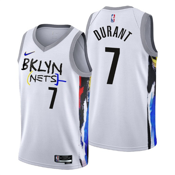 Brooklyn Nets #7 Kevin Durant 2022-23 White City Edition Stitched Jersey - Zenithce