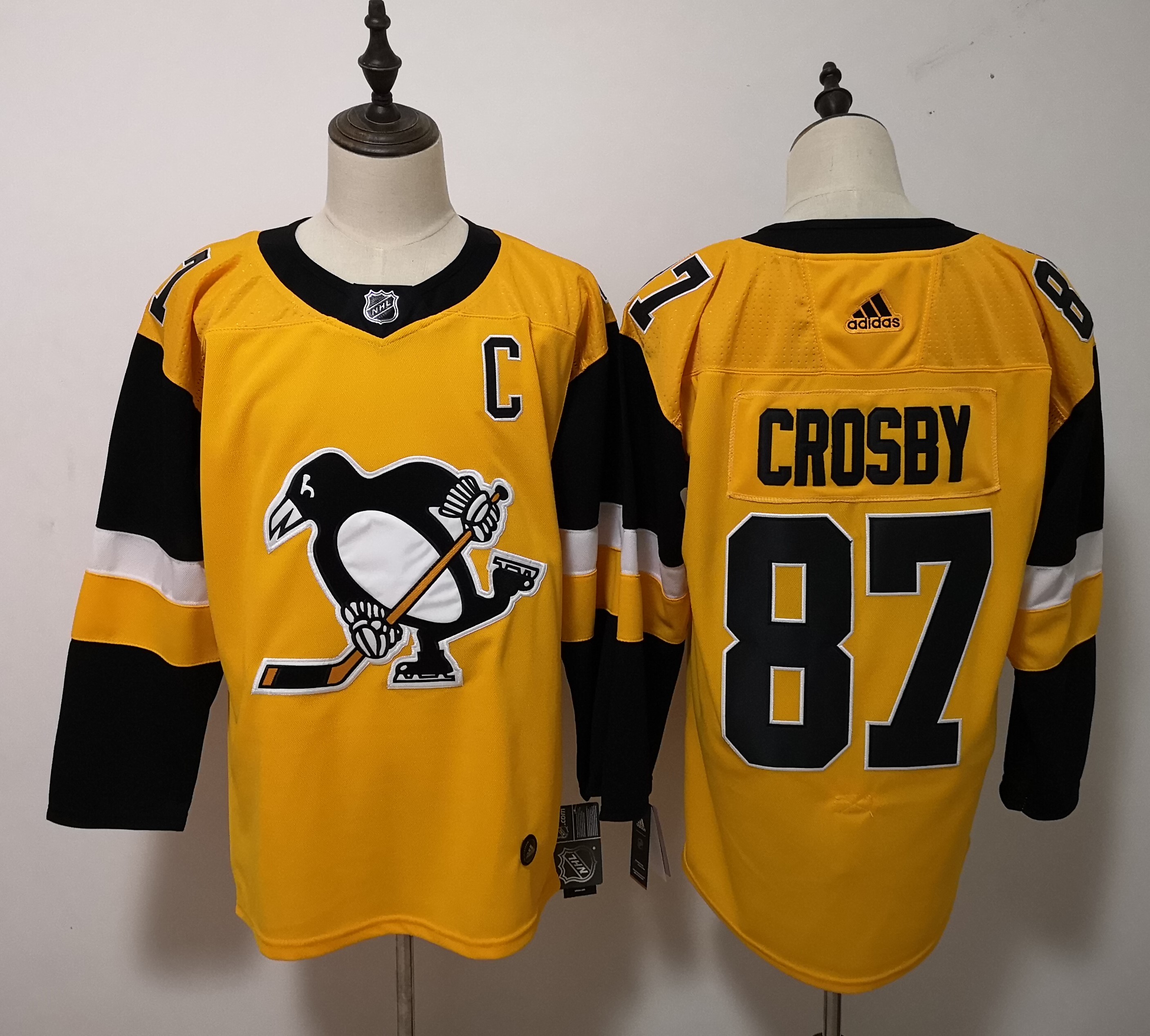 Pittsburgh Penguins #87 Sidney Crosby Yellow Stitched Jersey - Zenithce