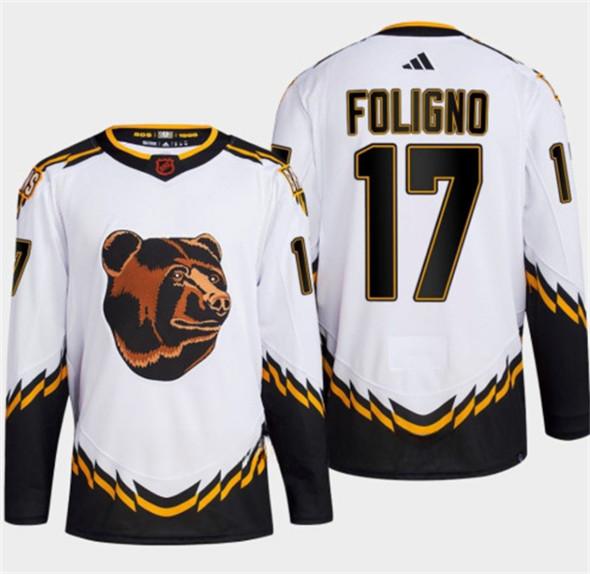 Boston Bruins #17 Nick Foligno White 2022-23 Reverse Retro Stitched Jersey - Zenithce