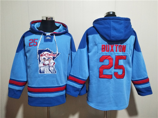 Minnesota Twins #25 Byron Buxton Blue Ageless Must-Have Lace-Up Pullover Hoodie - Zenithce