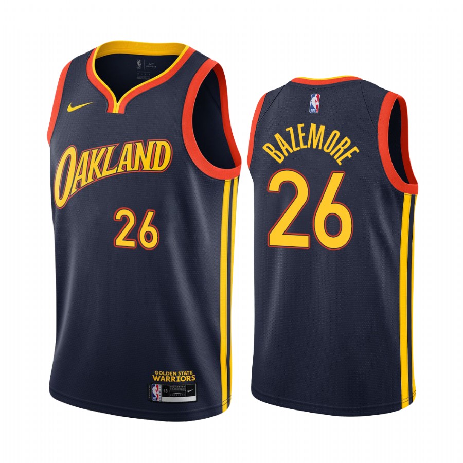 Warriors #26 Kent Bazemore Navy Swingman 2020-21 City Edition Jersey - Zenithce