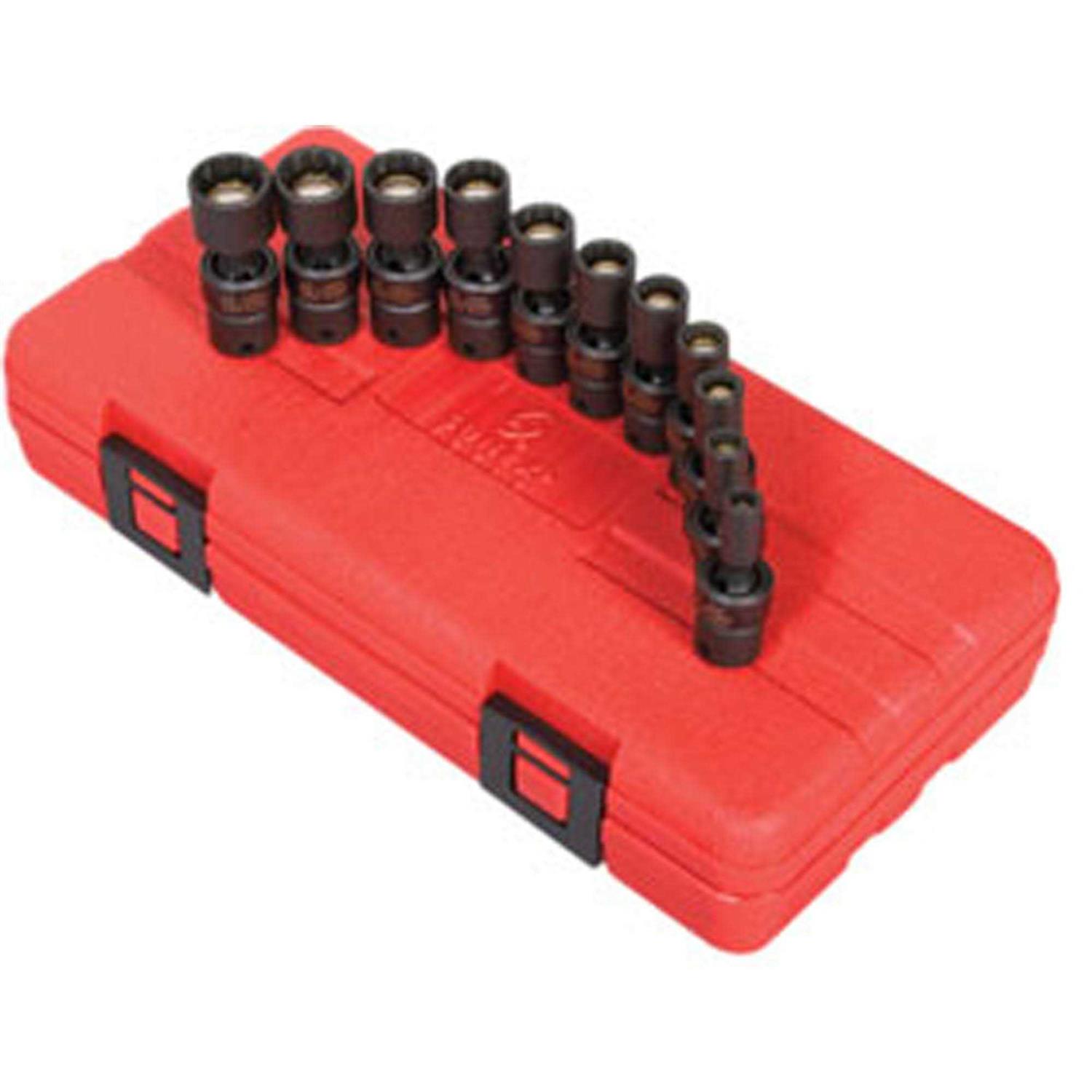 Sunex 1822 12 Piece 1/4 Drive Metric Magnetic Impact Socket Set - Zenithce