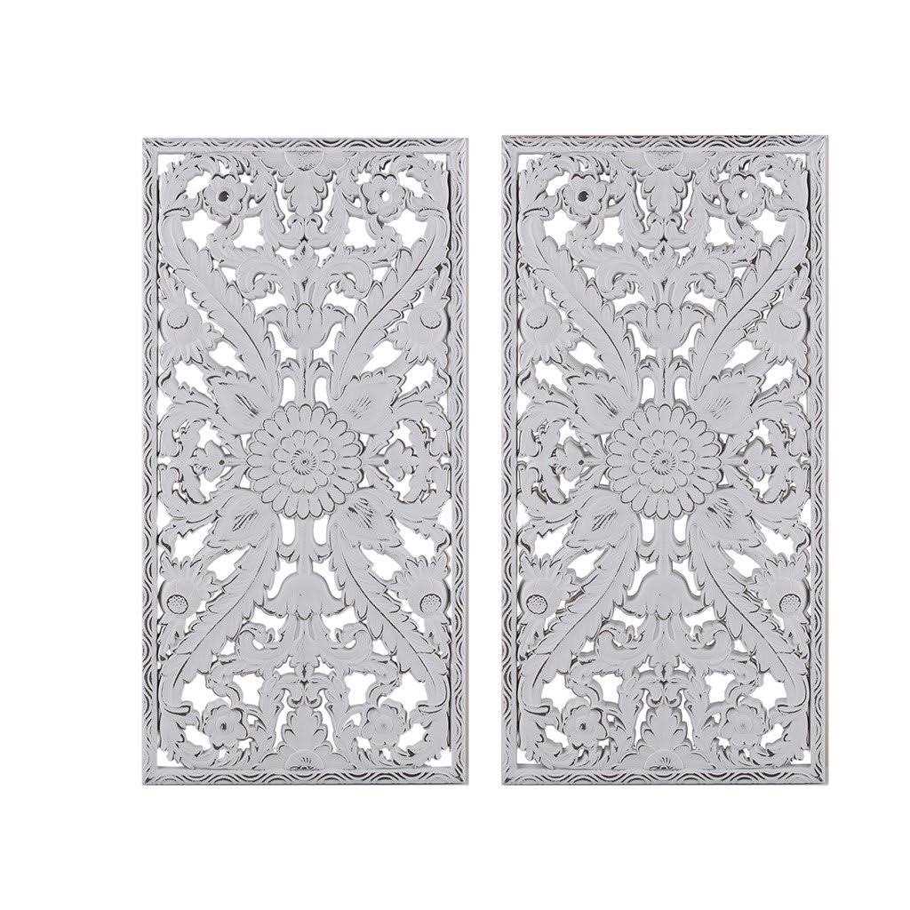 Madison Park Botanical Panel Carved Wall 2 Piece Set - Zenithce