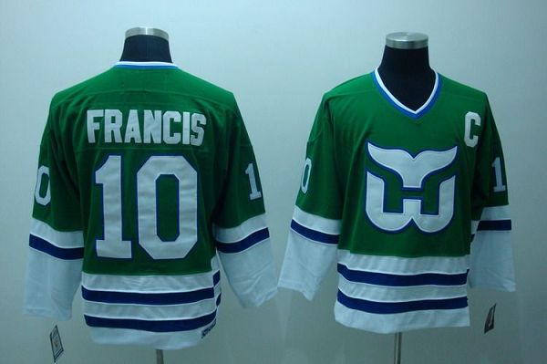 Whalers #10 Ron Francis Stitched CCM Throwback Green Jersey - Zenithce