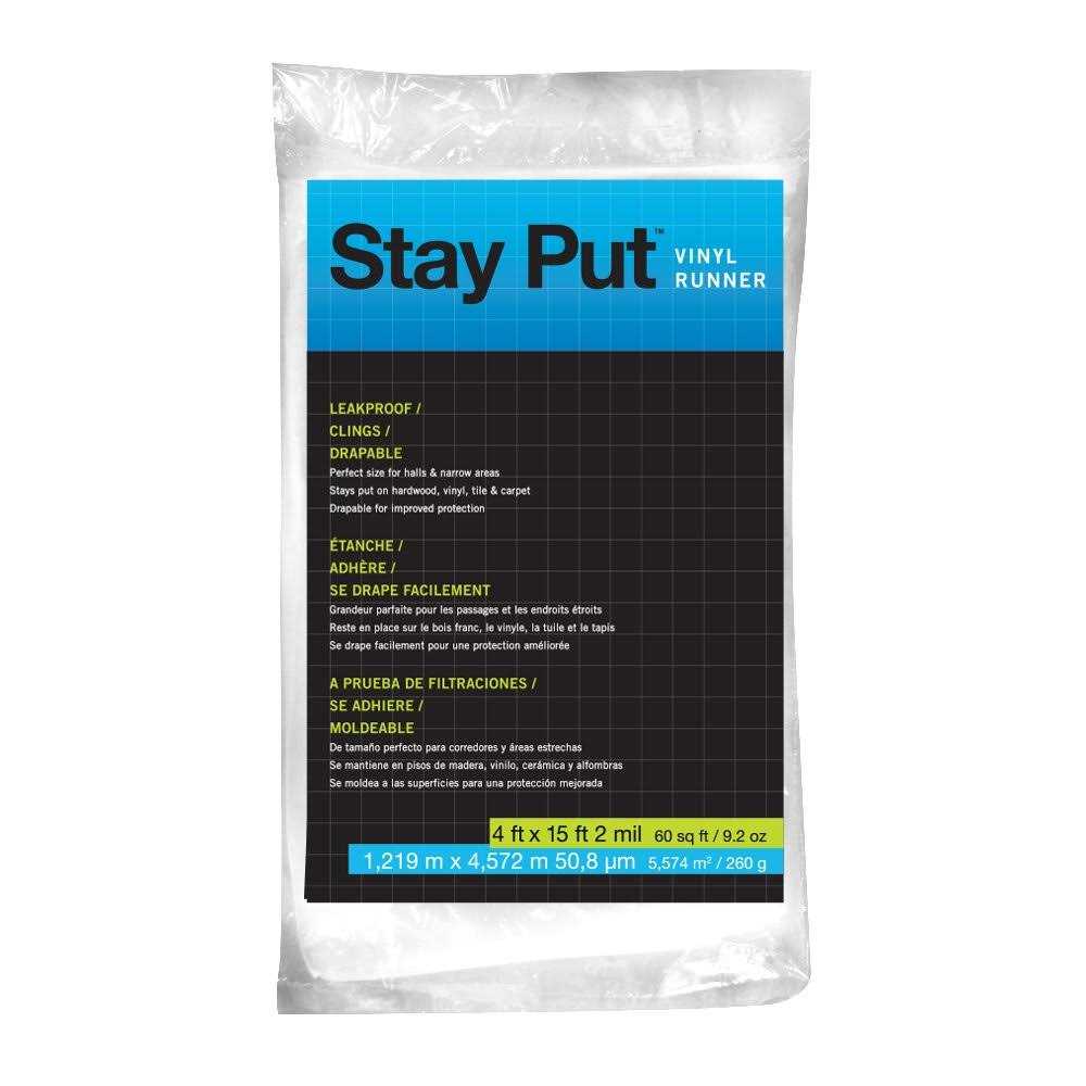 Trimaco Stay Put Vinyl 9-ft x 12-ft Drop Cloth - Zenithce