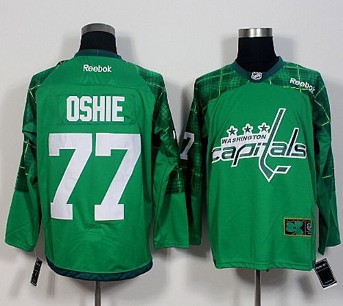 Capitals #77 T.J Oshie Green St. Patrick's Day New Stitched Jersey - Zenithce