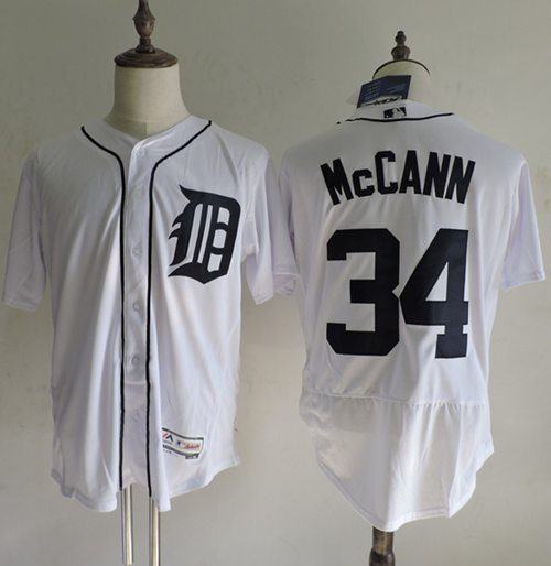 Tigers #34 James McCann White Flexbase Authentic Collection Stitched Jersey - Zenithce