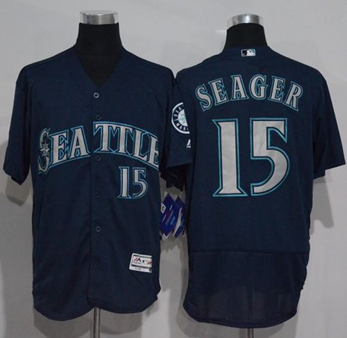 Mariners #15 Kyle Seager Navy Blue Flexbase Authentic Collection Stitched Jersey - Zenithce