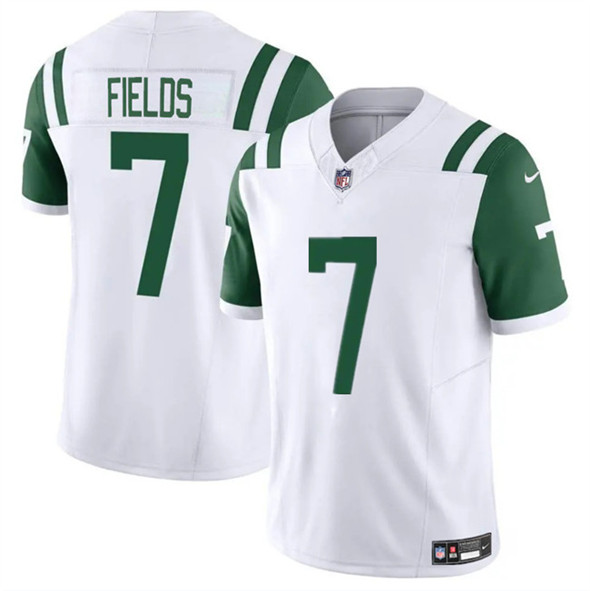 New York Jets #7 Justin Fields White 2025 F.U.S.E. Classic Alternate Vapor Untouchable Limited Stitched Jersey - Zenithce